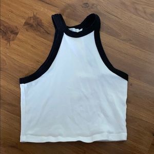 Summer white and black tank